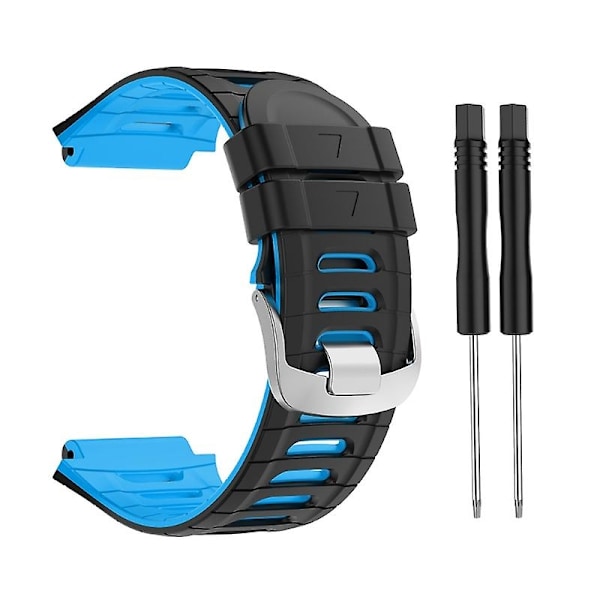 Silikonrem for Garmin-forerunner 920xt Band Smartwatch Armbånd Loop Armbånd-WELLNGS Black blue