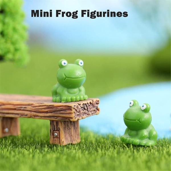 50 stk Mini Frosker Hagedekor Resin Grønn Frosk Miniatyrfigurer, Frosker Dyr Modell Fe Hage (FMY)-WELLNGS