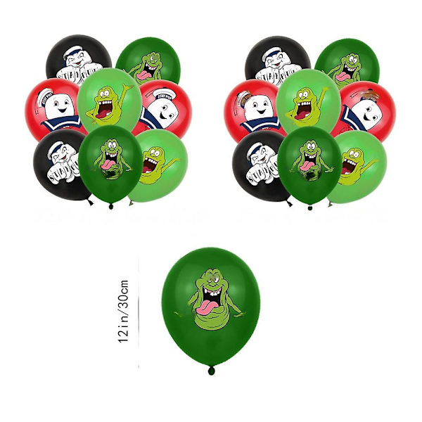 Ghostbusters-teema syntymäpäiväjuhlatarvikkeet koristepaketit, mukaan lukien banneri, kakkukoriste, ilmapallot - WELLNGS