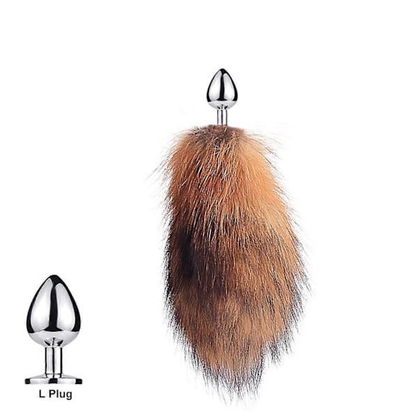 Svans Plug-In Rävsvans Katt Små Rekvisita Äkta Hår Liten Svans Avtagbar Hundleksak Sp-WELLNGS Red Fox L
