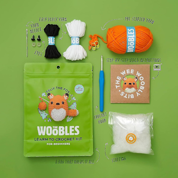 Virka kit för nybörjare Diy virka gosedjur kit nybörjare virka kit G-WELLNGS fox