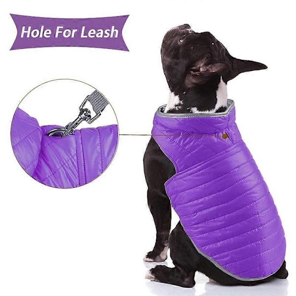 Vändbar liten hunddunjacka, dubbla färger, reflekterande vinterhundkläder för stora hundar, chihuahua-kappa, fransk bulldogg-väst - WELLNGS Orange Brown L