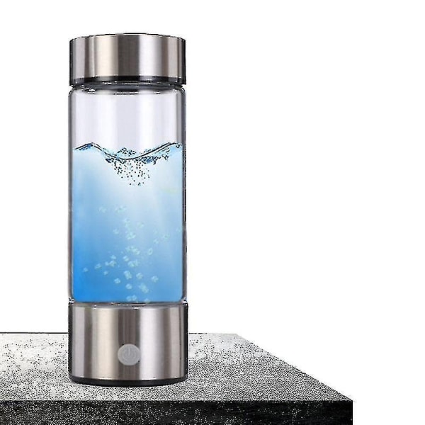 Rik vätevattenflaska Elektrolytisk vattenkopp Lonizer Generator-WELLNGS Silver