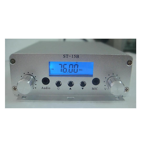 FM-sender Stereo 15W FM-radio 76-108Mhz BNC Multifunktionel Praktisk Bærbar Praktisk Tra-WELLNGS