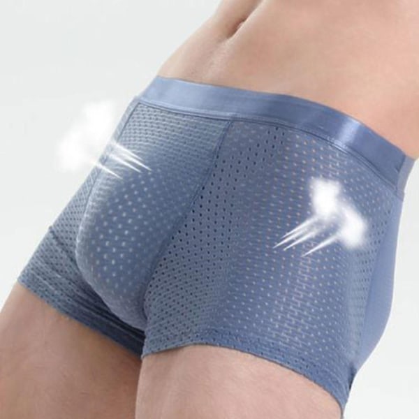 Herr Mesh Andningsbara Butt Lift Boxer Briefs Underkläder med Butt Pad Förstoring, 50% Erbjudande-WELLNGS Red XL