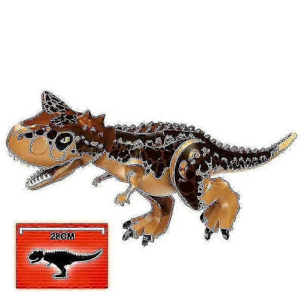 1 kpl Jurassic Iso Koko Dinosaurusten Rakennuspalikat T-rex Quetzalcoatlus Spinosaurus Toimintahahmot Lasten lelut-WELLNGS Carnotaurus brown
