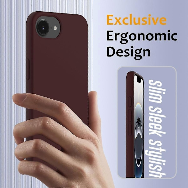 for iPhone 16e Deksel Kompatibelt med MagSafe Anti-Drop Flytende Silikon Telefondeksel - Vinrød-WELLNGS Wine Red