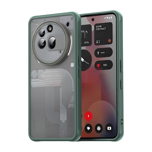Fan Dun -sarjan TPU Hybrid PC -himmeä puhelinkotelo - WELLNGS Green For Nothing Phone 3a Pro