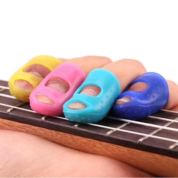 4 stk. guitar fingertip beskyttere finger guards til ukulele guitar tilbehør S-WELLNGS 0 0