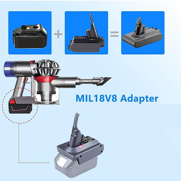 V7 V8 Adapter for 18v Lithium-ion Batteri Konverter til V7 V8 Verktøy Bruk for V8 Serie-WELLNGS