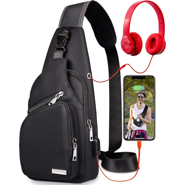 Waterproof Sling Bag Crossbody Backpack for Men Women Sling Backpack Hiking Daypack Multipurpose Cross Body Chest Bag-WELLNGS