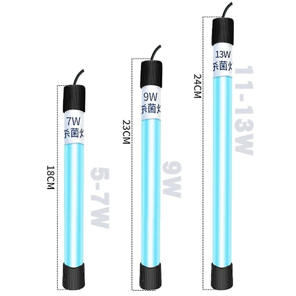 Akvarie UV-sterilisator lys nedsænkelig vand ren lampe til dam fisk tank US/EU stik-WELLNGS 7w