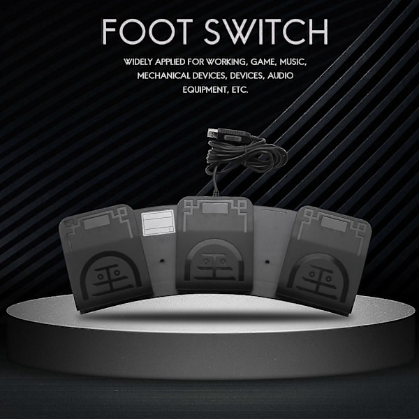FS2020U1 USB Fodkontakt Kontroltast Tilpasset Computertastatur Handlingspedal Kompatibel med Enheder Instrume-WELLNGS