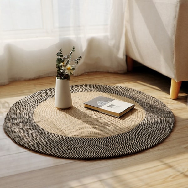 Jute mat round, natural fiber of jute-WELLNGS 40cm