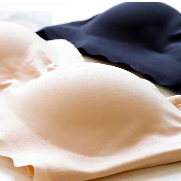 Fantastisk En-Stropps BH, Fantastisk Plus Size Stroppløs Usynlig Push Up BH - WELLNGS Black 2XL