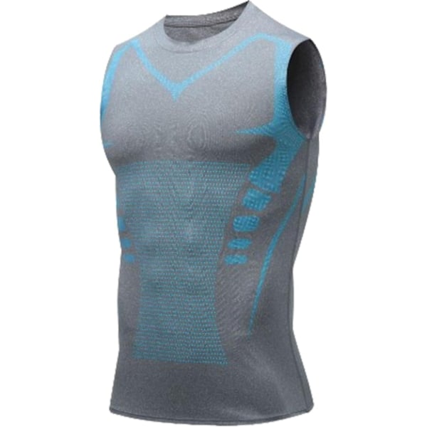 Ionisk formende vest, versjon Ionisk formende ermeløs skjorte, 2024 ny shapewear vest-WELLNGS Gray XX-Large