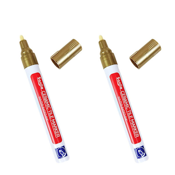 Vanntett Fugenfyllerpenn for Fliser Lettvekt Flisfyllingstilbehør for Restaurering av Flisvegg Fl-WELLNGS Gold 2pcs