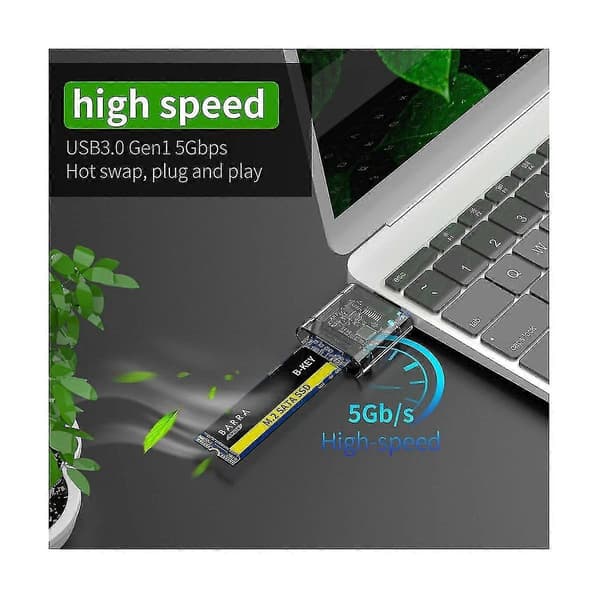 M2 Ssd-etui M.2 til Usb 3.0 5gbps High-speed Ssd-kabinet til Sata M.2 Ngff Ssd 2242 2260 2280mm Ca-WELLNGS