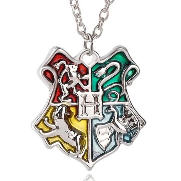 Harry Potter Halsband - Hogwarts vapensköld/sköld/vapen silver-WELLNGS