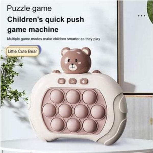 BROWN BEAR Pop It Game - Pop It Pro Light Up Game Quick Push Fid-WELLNGS