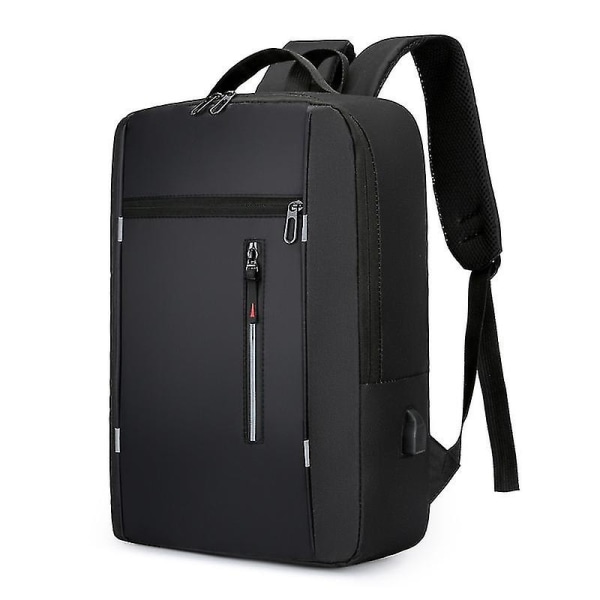 Stilfuld rygsæk til mænd USB-opladning skolerygsæk 15,6 tommer bærbar rygsæk til mænd Bogtaske Taskepakker Vandtæt mænds rygsæk null-WELLNGS none