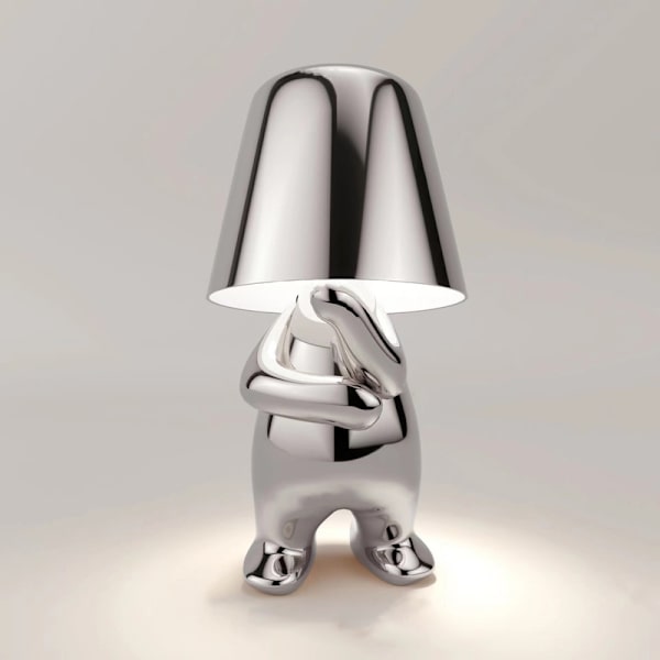 Sengside Touch Bordlampe, Guld Thinker Lampe Bordlampe Trådløs Genopladelig Bærbar Dekorativ Nig Sølv-WELLNGS Silver B