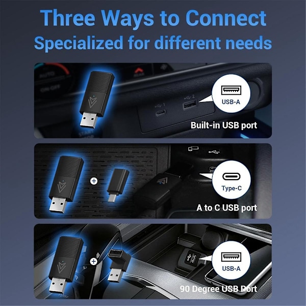 Android Auto -langaton sovitin, pieni Android Auto -langaton dongle muuntaa langallisen langattomaksi An-WELLNGS:lle