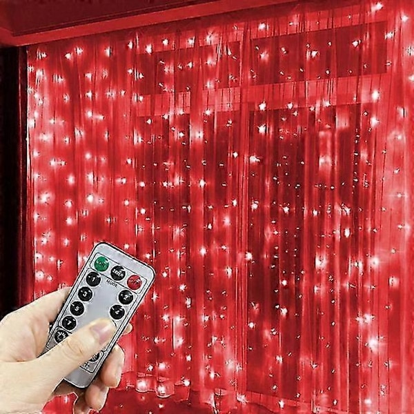 3M 4M 6M USB Gardin Lyslenke LED Lys Julelys Juledekorasjoner Bryllupsdekorasjoner-WELLNGS Red 6x2M