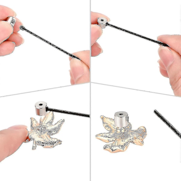 100 kpl Pinssinpidikkeitä Pinssilukkoja Pinssin taustoja Lukittava lukko avaimella, 6 x 5 mm - WELLNGS
