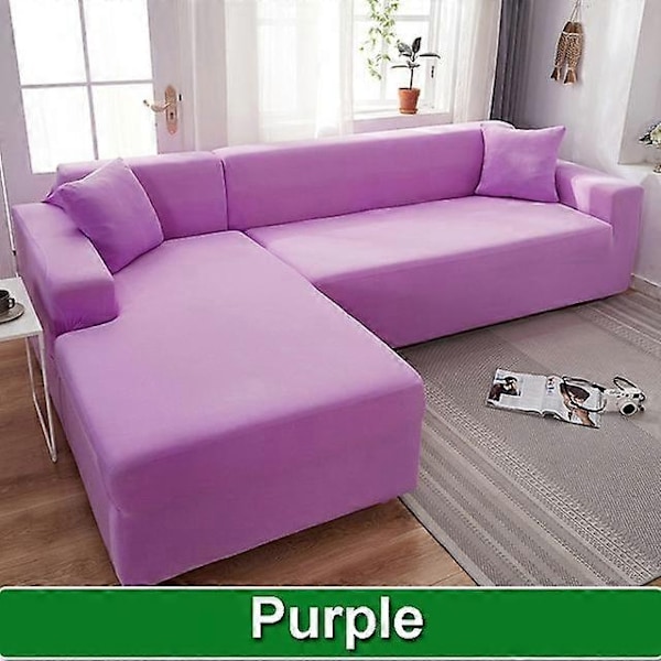 Solid Sofföverdrag för Vardagsrum Sofföverdrag Elastiskt L-Format Hörnsofföverdrag Stretchöverdrag för Soffa-WELLNGS red-Sofa Cover 4 Seater 230-300cm