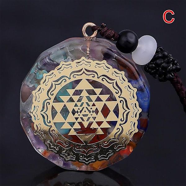 7 Chakra Natursten Energi Vedhæng Halskæde Yoga Reiki Healing Amulet Choker Mænd Kvinder-WELLNGS F