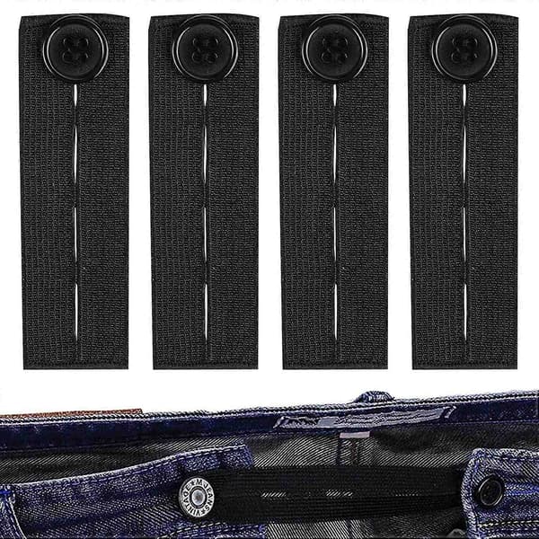 5-pack Byxstretchers, Byxförlängare med Knapp, Justerbar Elastisk Gummiknappstretch, Byxknapp för Gravidbyxor - WELLNGS