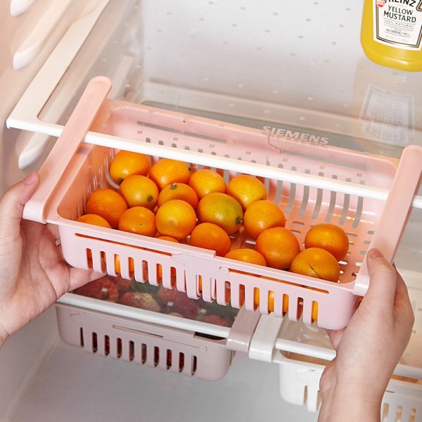 Kylarlåda Plast Förvaringslåda Behållarhylla aprikos-WELLNGS apricot 20.5*16.4*7.6cm