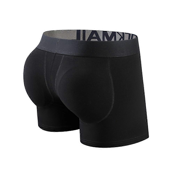 Herretruser med rumpeheving - Boxertruser med rumpeheving og uttakbare polstrede kopper - WELLNGS black M
