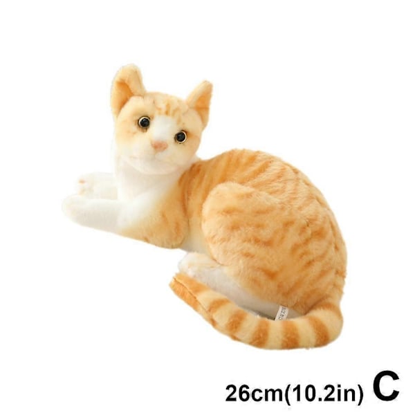 Livaktig utstoppet Siamese katt plysj leketøy Simulering Søt katt Kjæledyr leketøy Bursdagsgave-WELLNGS 26cm Siamese cat