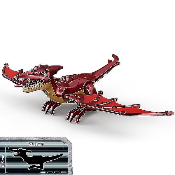 1 stk. Jurassic Big Size Dinosaur Building Blocks T-rex Quetzalcoatlus Baryonyx Actionfigurer Børnelegetøj Gaver-WELLNGS Pterosaur C