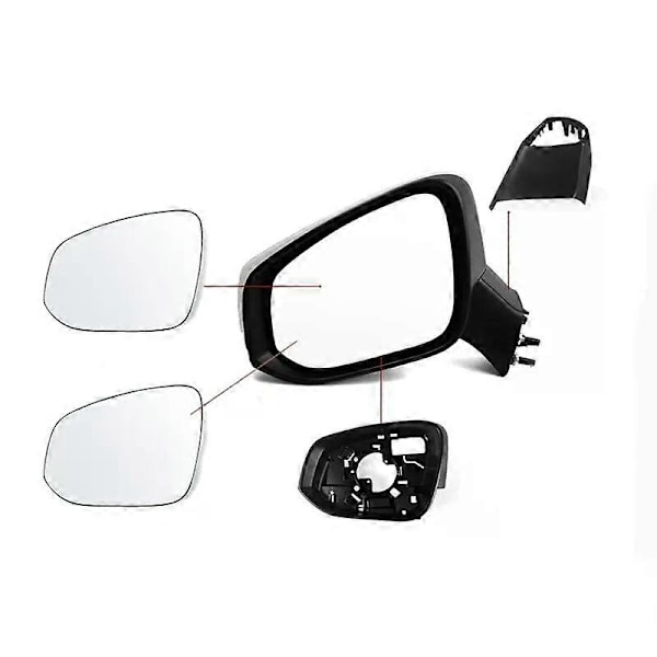 Passer til sidespeil for bil kompatibel med Toyota RAV4 RAV 4 2020 2021 2022 Nedre base deksel ramme bakspeil blinklys lampe linse WELLNGS no hole left
