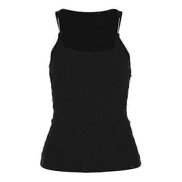 Luvette Tank, Kvinners Usynlig Stropp Tank - WELLNGS black L