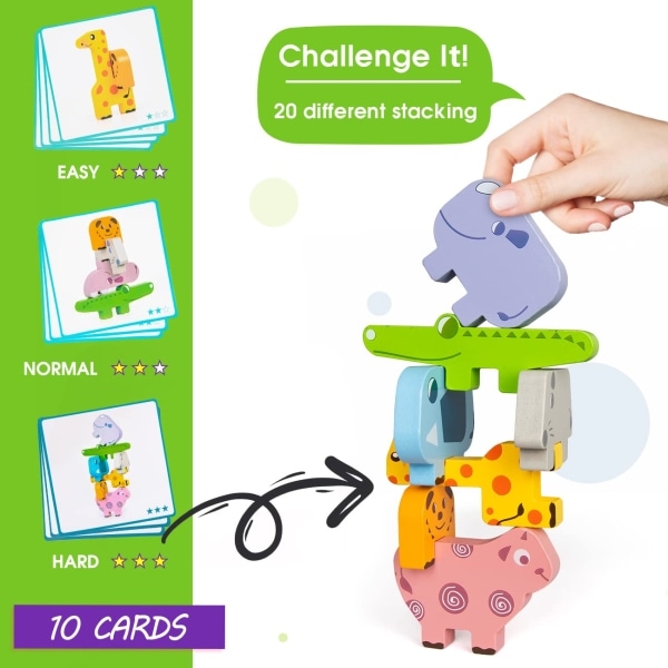 Montessorileksaker, blocksortering och stapling av toddler för 2-4 år, pedagogiska leksaker för barn för barn Finmotoriska lärandespel-WELLNGS