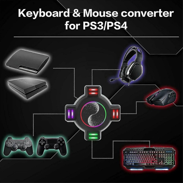 5 i 1 tangentbord och mus omvandlaradapter med USB för Nintendo Switch/oled/ps5/ps4