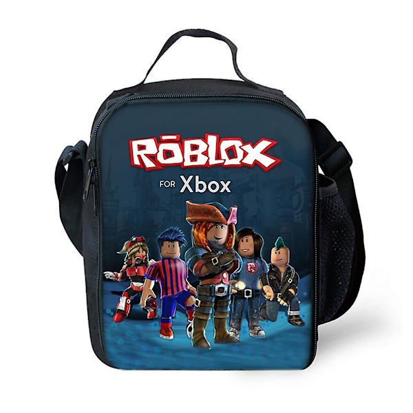 Roblox Tryckt Isolerad Lunchväska för Barn Pojkar & Flickor, Bärbar Återanvändbar Lunchlåda Perfekt för Picknick Skola, Idealisk för Varma eller Kalla Snacks & Bentolådor 0 F