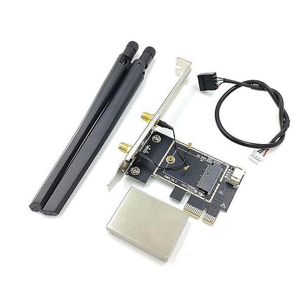 Ngff M2 trådløst kort til Pci-e Pcie Desktop Bluetooth-konverteradapter med 2 Ac-antenne til Intel-WELLNGS