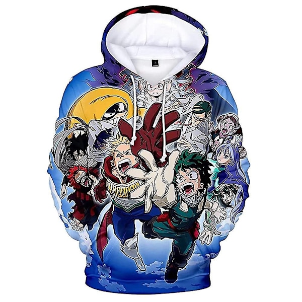 My Hero Academia Anime Hupparit Miehille ja Naisille Halloween Cosplay Huppari Pusero Jumper Topit - WELLNGS D 2XL