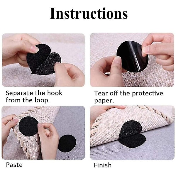 60 stycken Superstarka Självhäftande Återanvändbara Velcro-tejp, Dubbelsidig Självhäftande Velcro-tejp, Extra Stark Självhäftande Velcro - WELLNGS