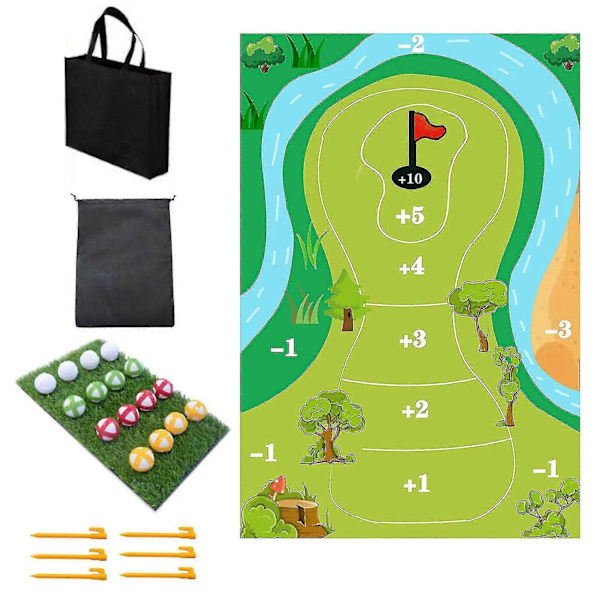 Casual Golfspelset, Golfträffarmattor, Golfspelmatta Golfövningsmattor Inomhus Utomhusspel för Vuxna och Familj Stick Chip Spel Golfset Barn C style 120*180CM