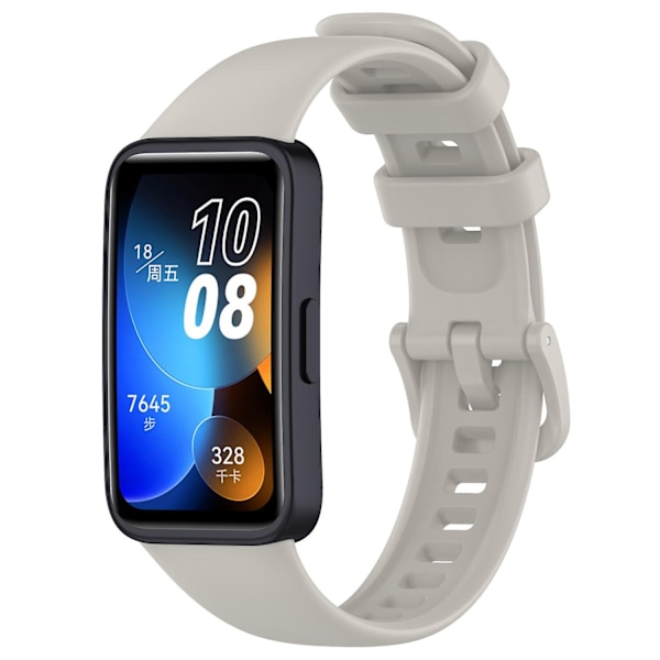 for Huawei Band 8 Silikonklokkebånd Vanntett Sportklokkebånd Rem - Måkegrå - WELLNGS Grey Huawei Band 8