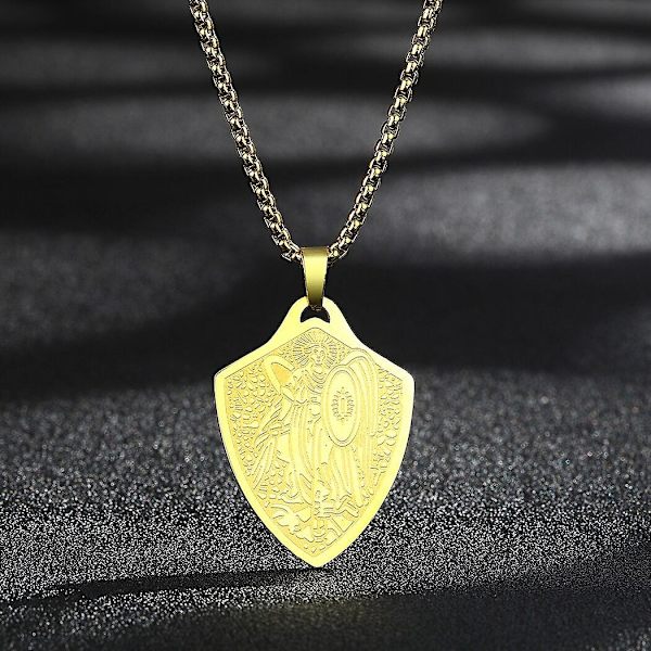Pyhän Yrjänän riipuskaulakoru miehille ja naisille, soturi Pyhä Yrjänä ja lohikäärme Totem-riipus, kaulakoru, amuletti, koru - WELLNGS Saint Michael-G7