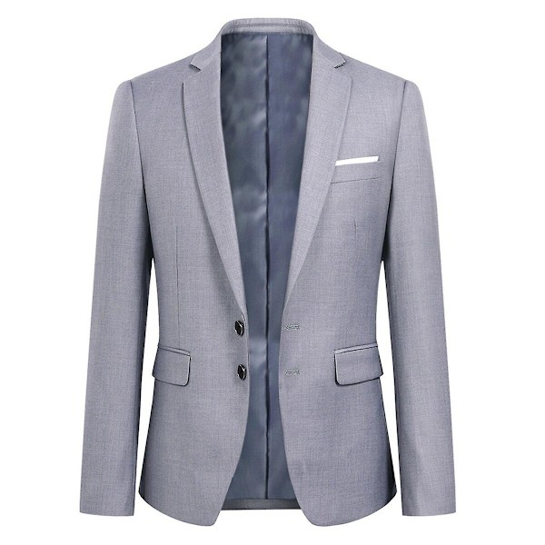 Allthemen Miesten Business Blazer Yksivärinen Slim Fit Takki-WELLNGS Grey L