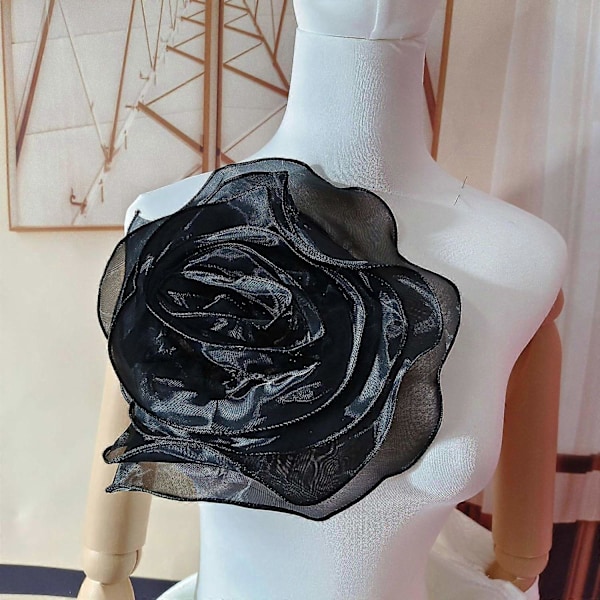 Elegant Blomsterkorsage Nål Prydnad Iögonfallande Stor Blomsternål Delikat Tygblomma Broschnål Accessoar-WELLNGS apricot