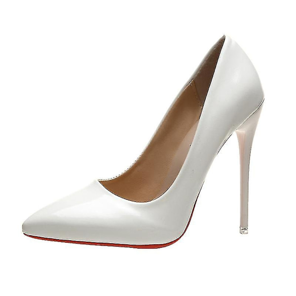 Pumps i skinn med spiss tå for kvinner - WELLNGS WHITE 37